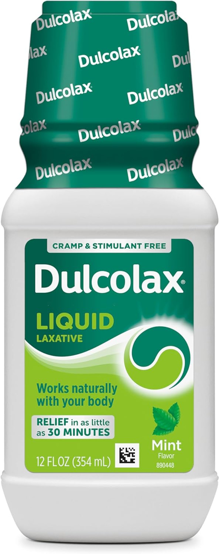Dulcolax Saline Laxative Liquid, Fast & Gentle Constipation Relief, Mint Flavor, Magnesium Hydroxide 1200 Mg, 12 Fl. Oz