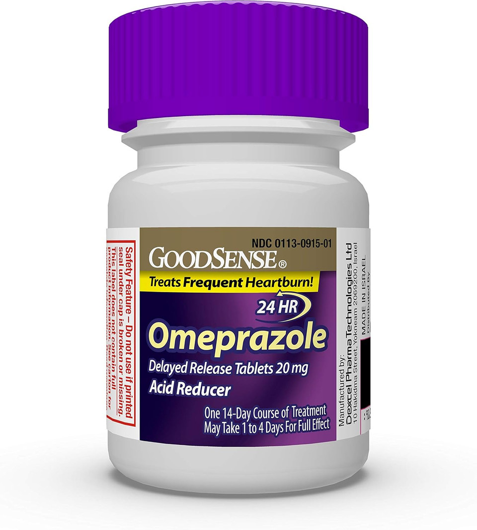 Goodsense Omeprazole Delayed Release Tablets 20 Mg, Stomach Acid Reducer For Frequent Heartburn Treatment, 14 Count (Pack Of 3)