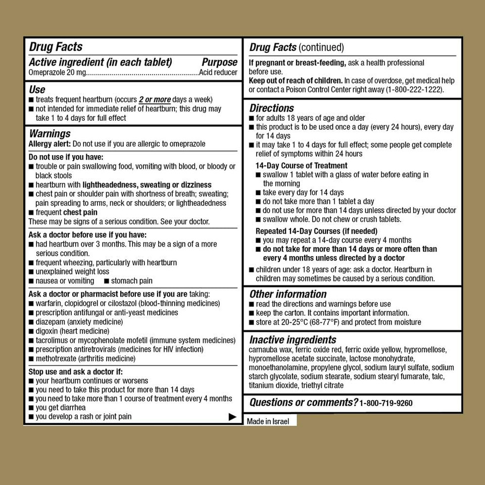 Goodsense Omeprazole Delayed Release Tablets 20 Mg, Stomach Acid Reducer For Frequent Heartburn Treatment, 28 Count