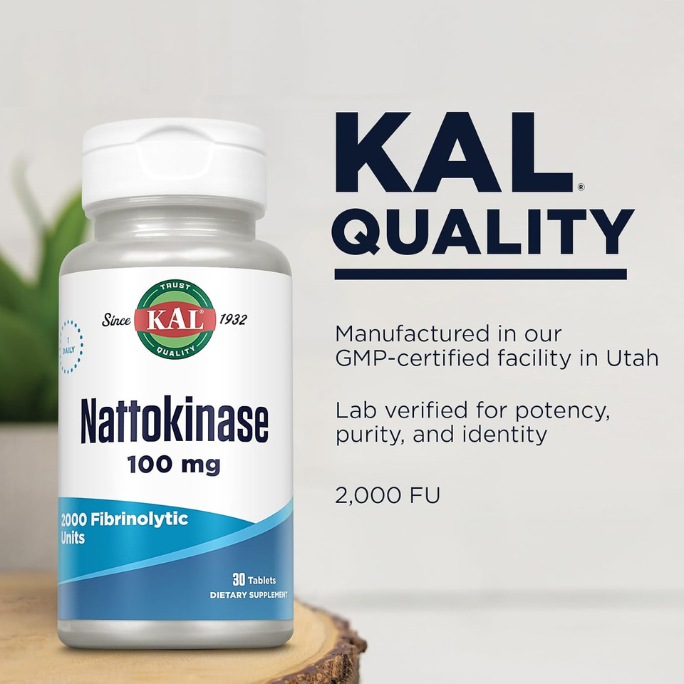 Kal 100 Mg Nattokinase Tablets, 30 Count