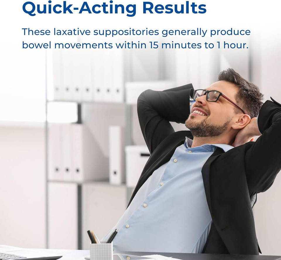 Rite Aid Fast Relief Laxative Suppositories, Bisacodyl Usp, 10Mg - 16 Count | Stimulant Laxative | Constipation Relief | Works In 15 Minutes To 1 Hour | Relief Of Constipation | Laxative Suppository