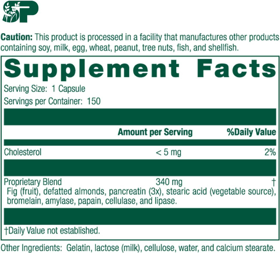 Standard Process - Multizyme - Digestion And Pancreatic Function Support Supplement, Provides Digestive Enzymes And Pancreatic Enzymes, Gluten Free - 150 Capsules