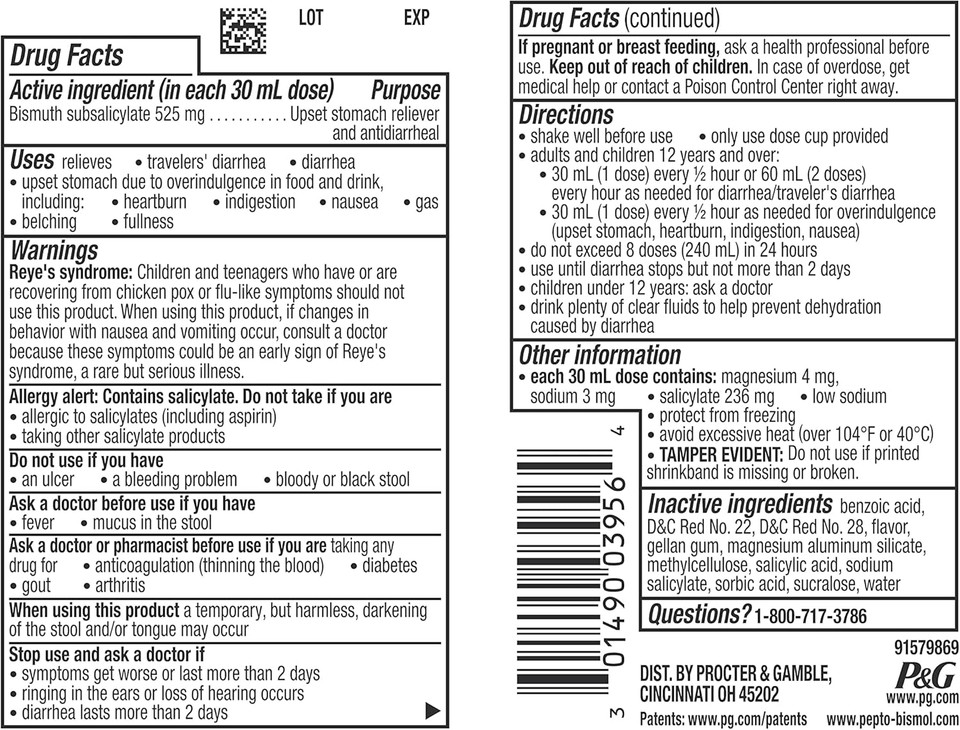 Pepto Bismol Liquid For Nausea, Heartburn, Indigestion, Upset Stomach And Diarrhea Relief, Cherry Flavor 8 Oz