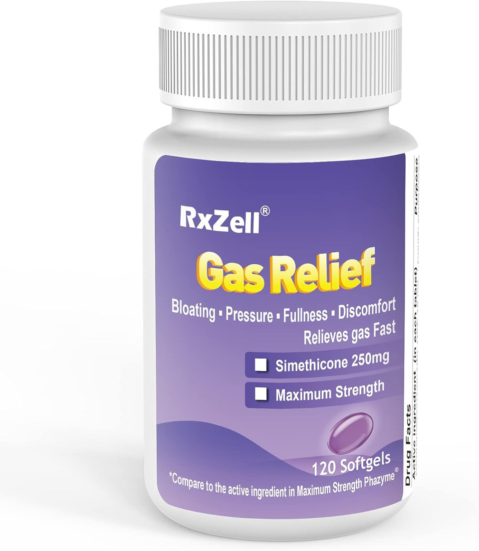 Gas Relief, Maximum Strength Simethicone 250Mg, 120 Softgels - Anti Flatulence Relieves Gas Fast, Bloating Aid, Stomach Discomfort, Fullness And Pressure Relief Pills