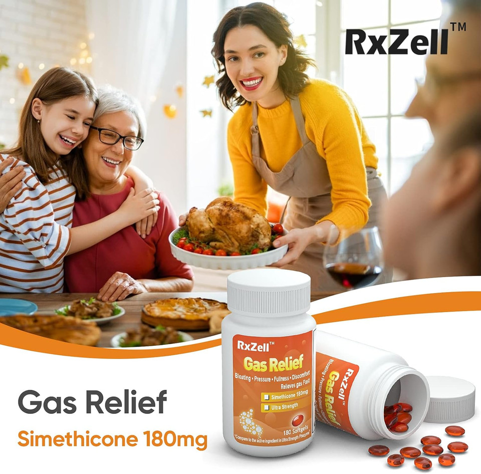 Gas Relief, Maximum Strength Simethicone 250Mg, 120 Softgels - Anti Flatulence Relieves Gas Fast, Bloating Aid, Stomach Discomfort, Fullness And Pressure Relief Pills