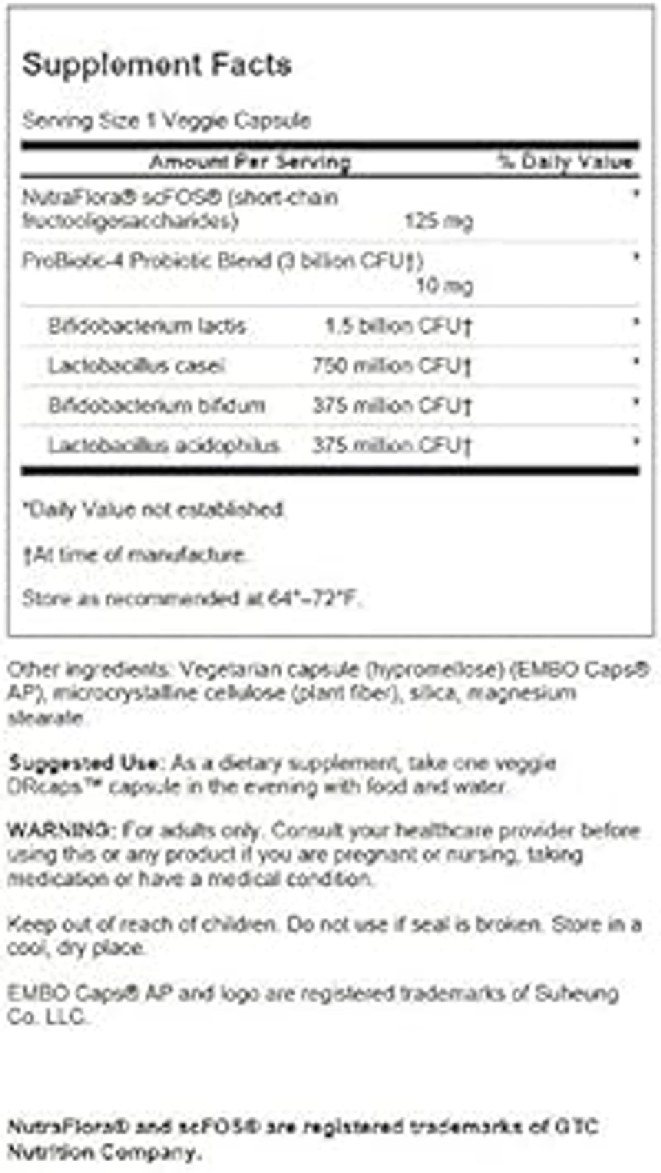 Swanson Probiotic-4 3 Billion Cfu 60 Veg Caps 2 Pack