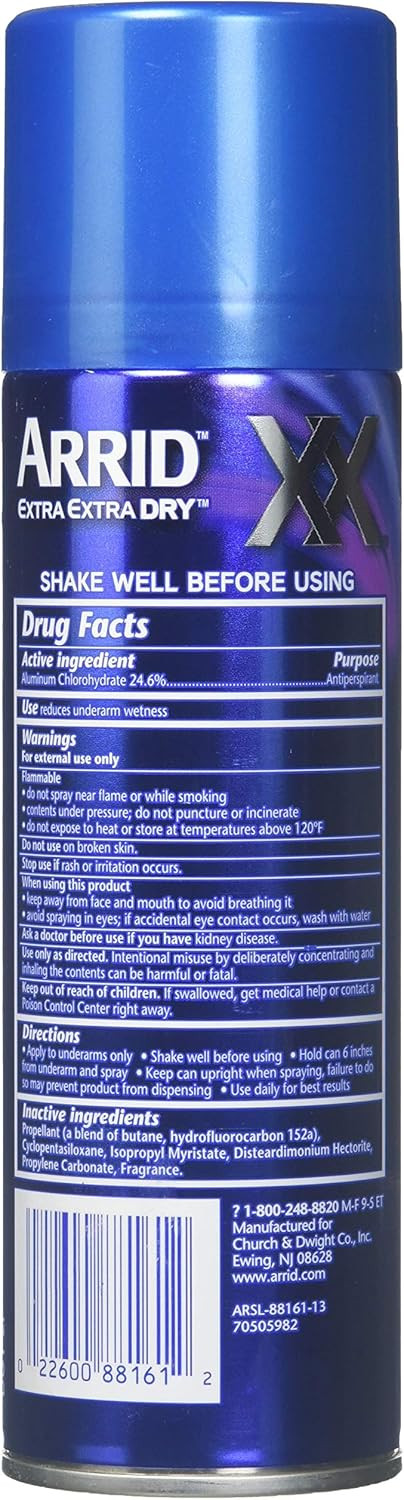 Arrid Deodorant 6Oz Aerosol Extra Extra Dry Morning Clean 3 Pack