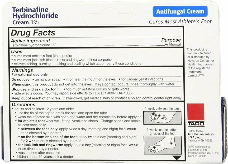 Taro Terbinafine Hydrochloride Cream 1% 1 Oz - Buy Packs And Save (Pack Of 5)