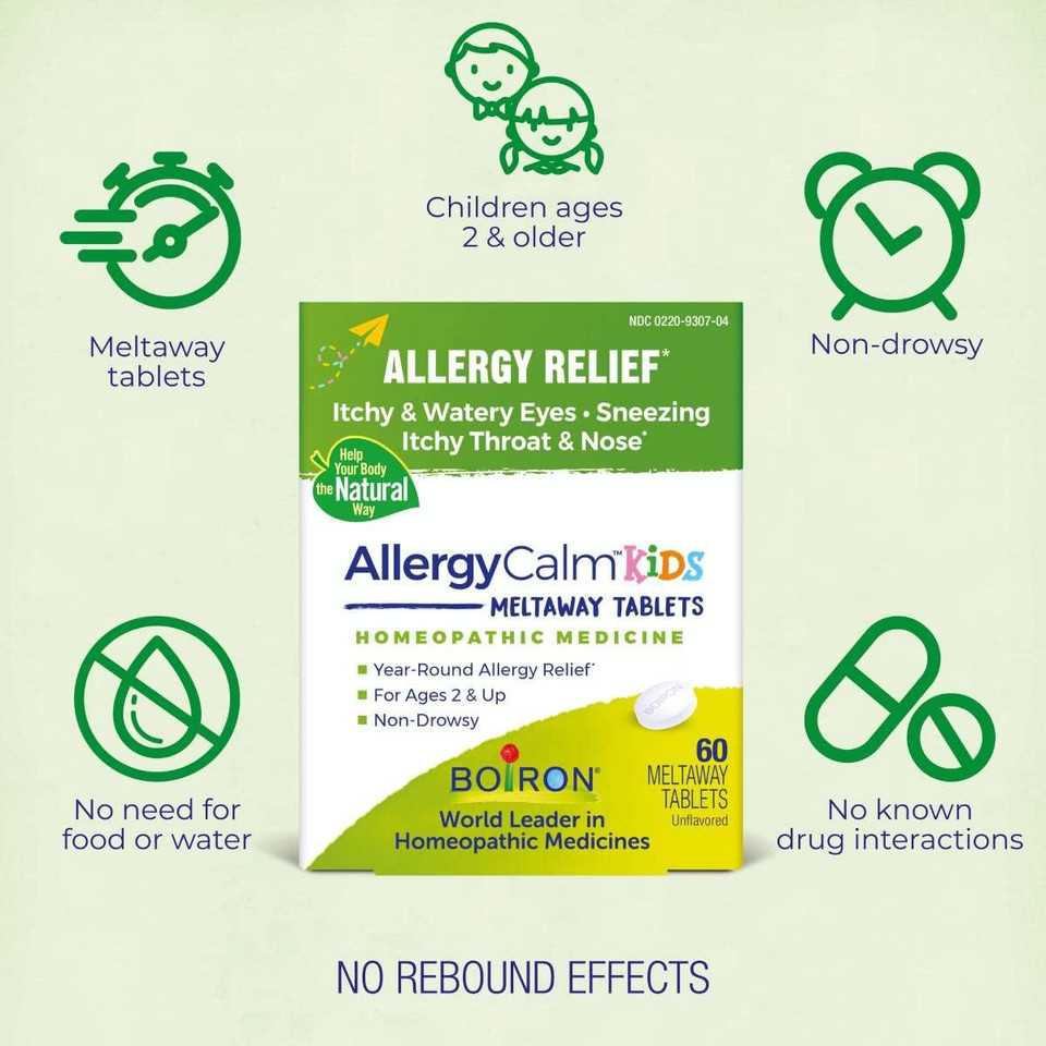Boiron Allergycalm Kids Tablets For Relief From Allergy And Hay Fever Symptoms Of Sneezing, Runny Nose, And Itchy Eyes Or Throat - 60 Count Boiron Allergycalm Kids Tablets For Relief From Allergy And Hay Fever Symptoms Of Sneezing, Runny Nose, And Itchy Eyes Or Throat - 60 Count