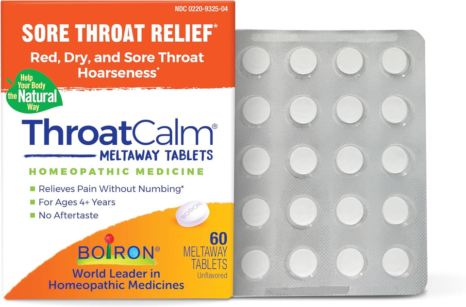 Boiron Throatcalm Tablets For Relief Of Sore Throat, Hoarseness, Or Scratchy, Red, Dry Throat - 120 Count Boiron Throatcalm Tablets For Relief Of Sore Throat, Hoarseness, Or Scratchy, Red, Dry Throat - 120 Count