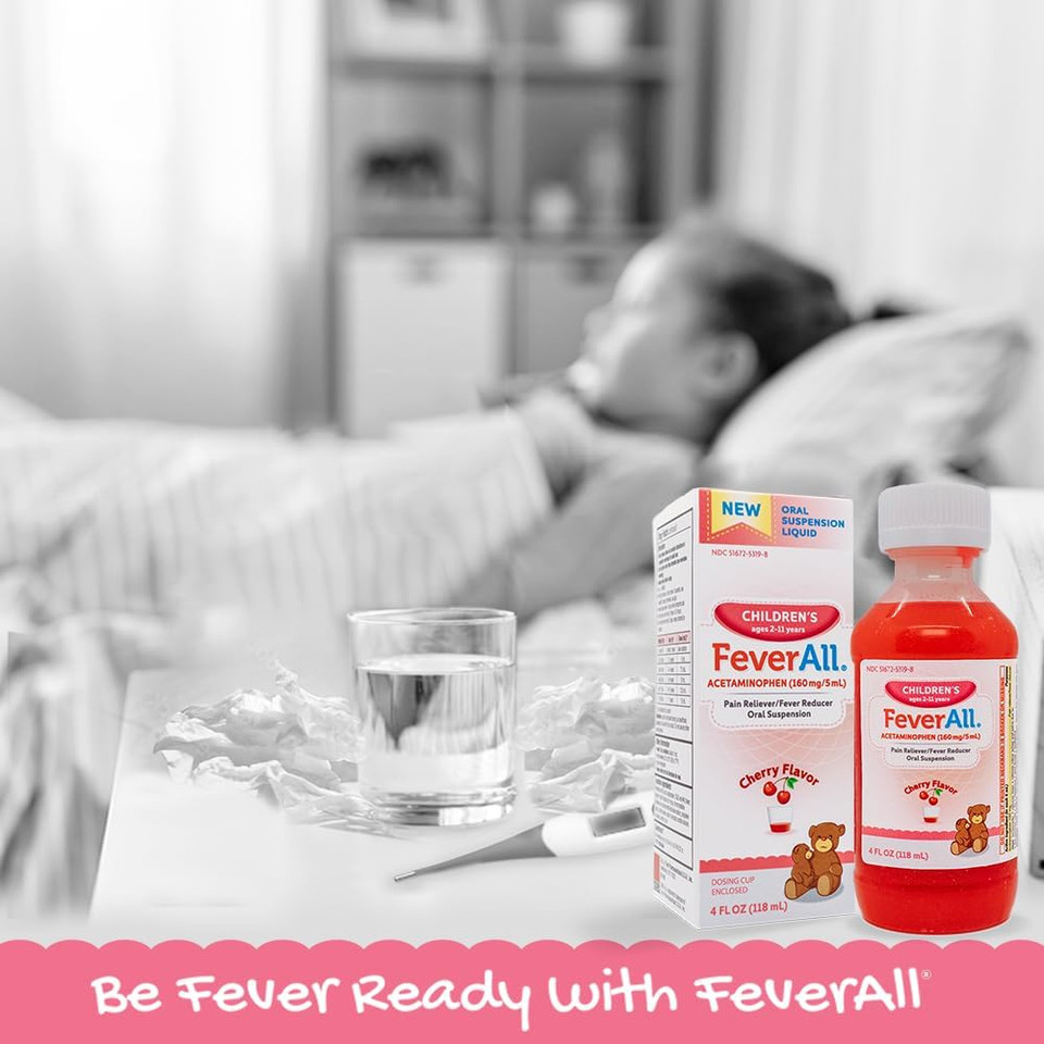 Feverall Liquid Oral Children Fever Reducer/Pain Reliever Cherry Flavor