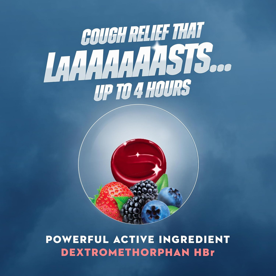 Mucinex Instasoothe Sugar Free Cough Drops, Cough Medicine For Adults With Dextromethorphan Hbr, Non Menthol Cough Drops, Cough Suppressant Lozenges, Mixed Berry Medicated Cough Drops, 40Ct