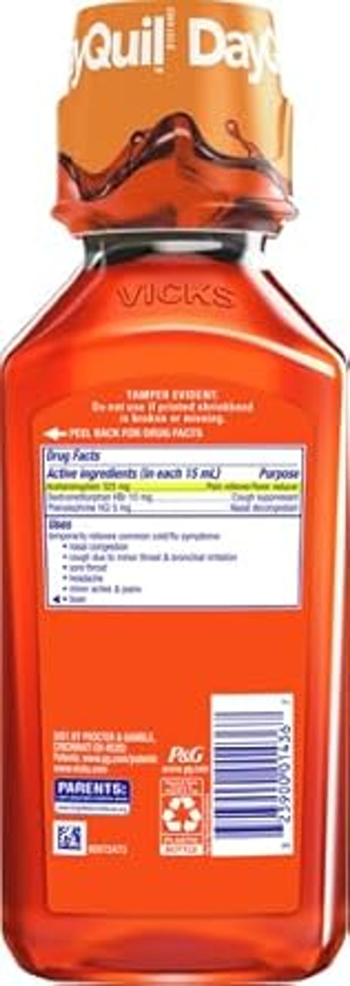 Vicks Dayquil Cough, Cold, & Flu Multisymptom Relief, Almond, 12 Fl Oz