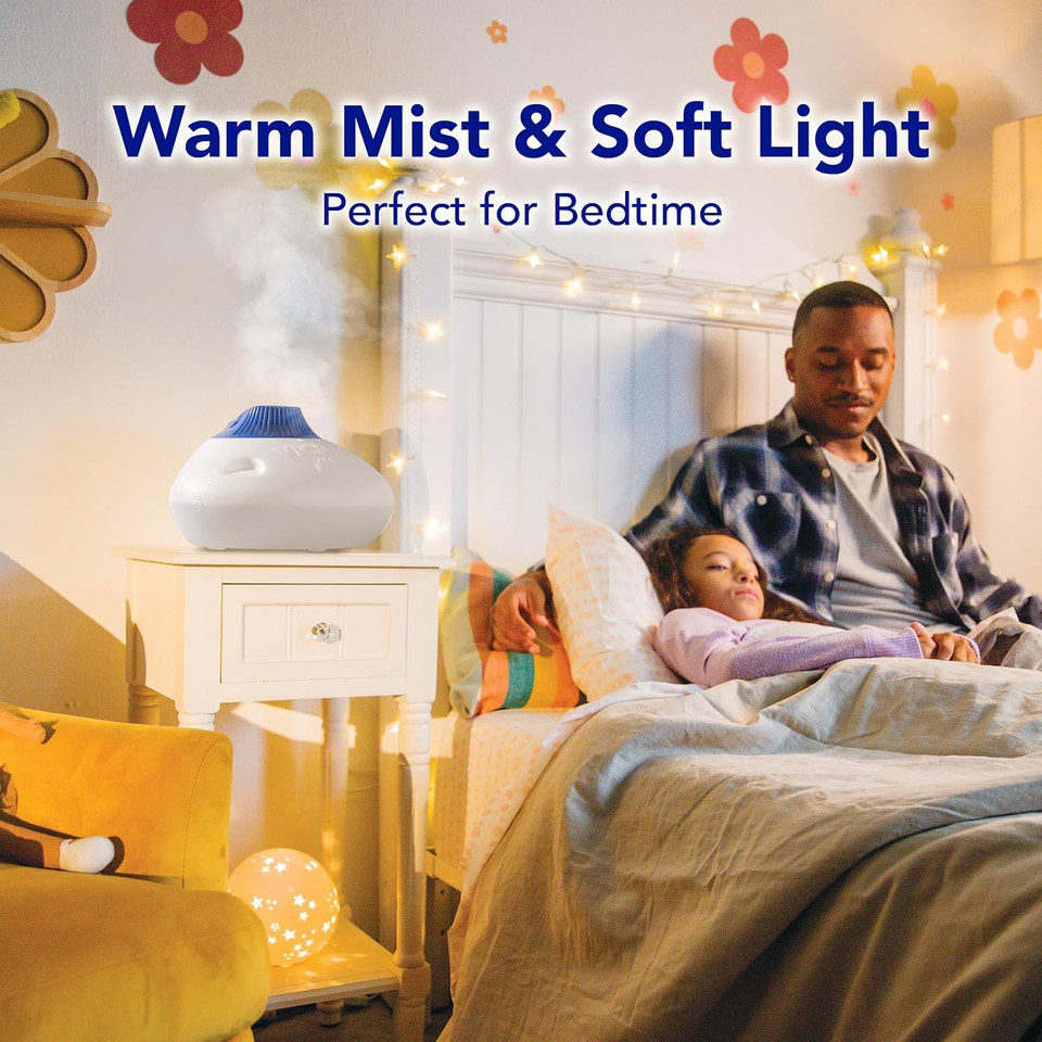 Vicks Warm Steam Vaporizer, Small To Medium Rooms, 1.5 Gallon Tank  Warm Mist Humidifier For Baby And Kids Rooms With Night Light, Works With Vicks Vapopads And Vaposteam