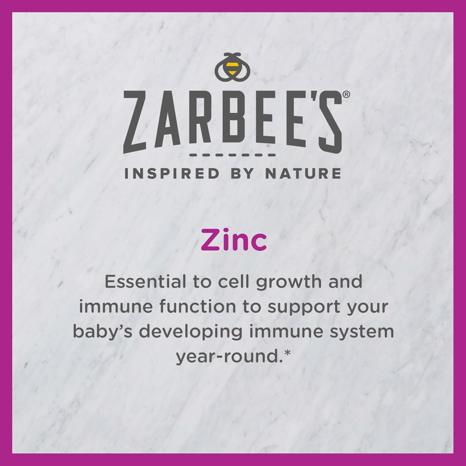 Zarbee'S Baby Immune Support With Zinc, Baby & Toddler Vitamin 6 Months+, Includes Syringe For Easy & Accurate Dosing, Natural Grape Flavor, 2Oz