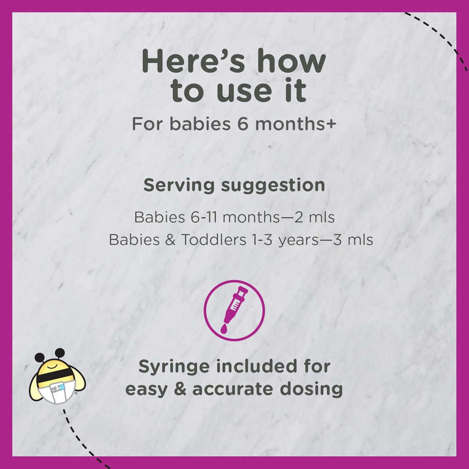 Zarbee'S Baby Immune Support With Zinc, Baby & Toddler Vitamin 6 Months+, Includes Syringe For Easy & Accurate Dosing, Natural Grape Flavor, 2Oz