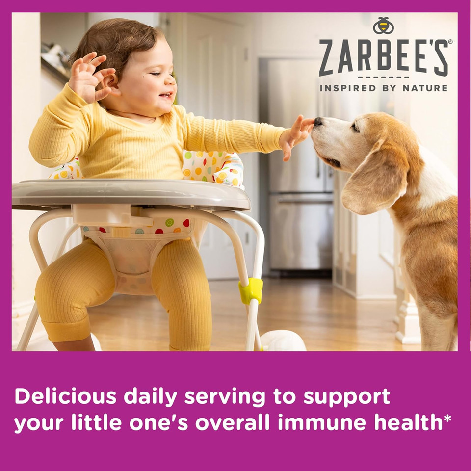 Zarbee'S Baby Immune Support With Zinc, Baby & Toddler Vitamin 6 Months+, Includes Syringe For Easy & Accurate Dosing, Natural Grape Flavor, 2Oz