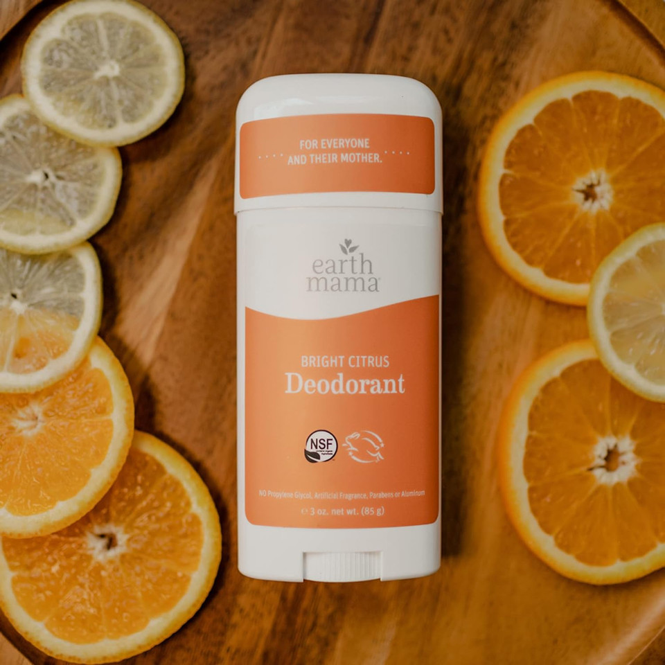 Bright Citrus Deodorant By Earth Mama | Natural And Safe For Sensitive Skin, Pregnancy And Breastfeeding, Contains Organic Calendula 3-Ounce3 Ounce (Pack Of 1)