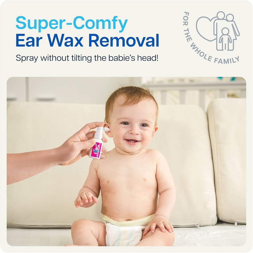 Naveh Pharma Cleanears Baby | Ear Wax Removal Kit Spray Ear Wax Softener Cleaner Ear Irrigation And Wax Dissolution | All-Natural Formula | Nonirritant  For Kids And Adults | 0.5 Fl Oz