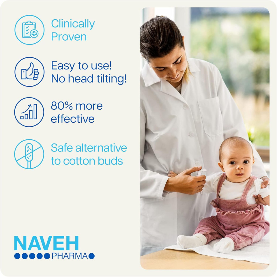 Naveh Pharma Cleanears Baby | Ear Wax Removal Kit Spray Ear Wax Softener Cleaner Ear Irrigation And Wax Dissolution | All-Natural Formula | Nonirritant  For Kids And Adults | 0.5 Fl Oz