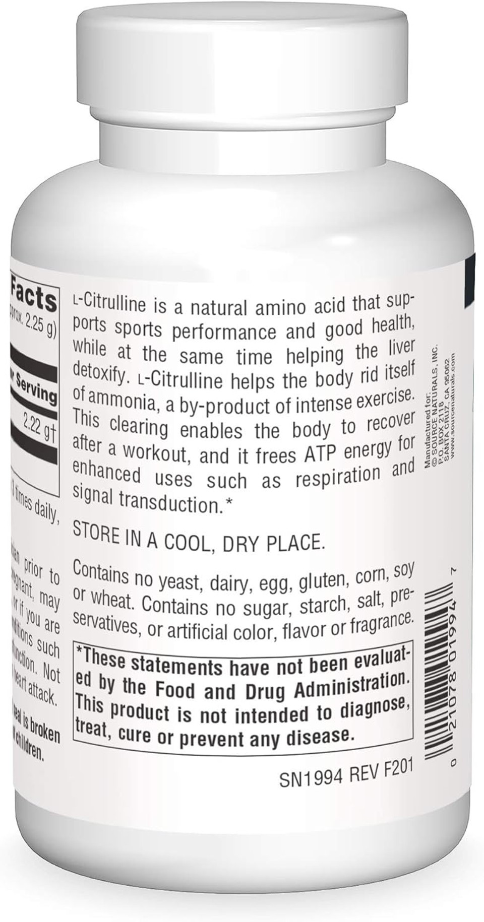 Source Naturals L-Citrulline Powder, Supports Exercise Recovery, Energy, And Detoxification - 100G