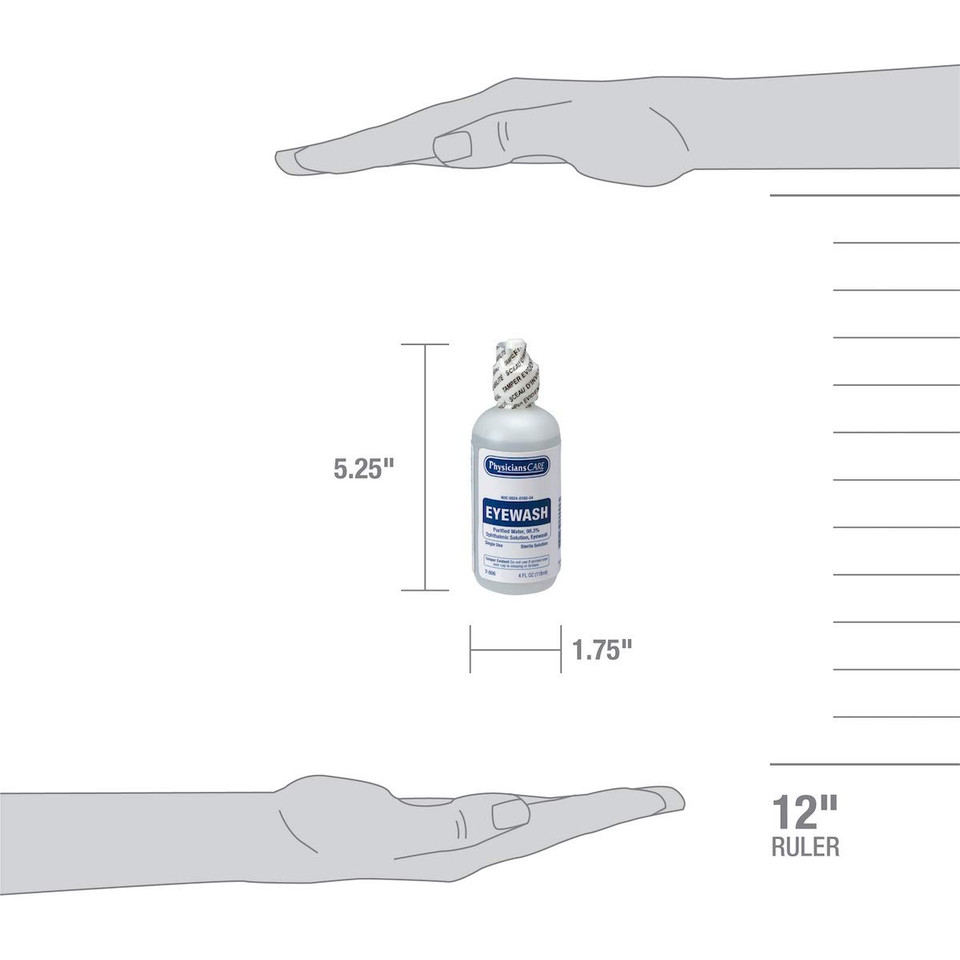 First Aid Only Smartcompliance Refill Eye Wash Solution, Sterile Isotonic Buffered Solution For Flushing & Irrigating Eyes, 4-Oz Bottle