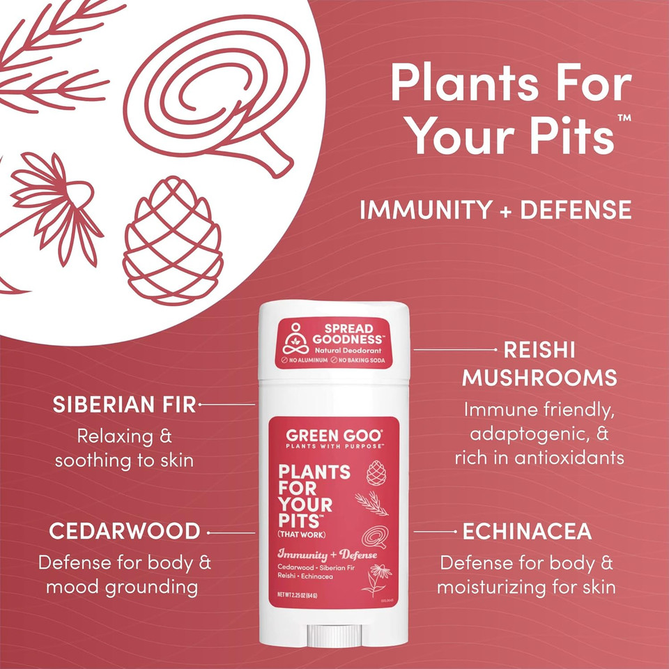 Green Goo Herbal Deodorant For Men And Women, Relax + Adapt With Lavender, Bergamot, Ashwagandha, And Holy Basil, 2.25 Ounce