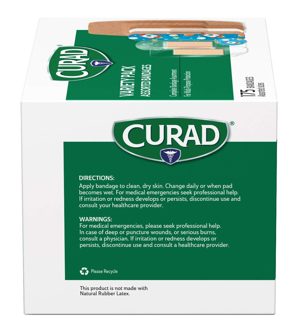 Curad Family Bandage Variety Pack, 4 Styles Included; Waterproof, Galaxy, Flex-Fabric, Heavy Duty, 175 Bandages