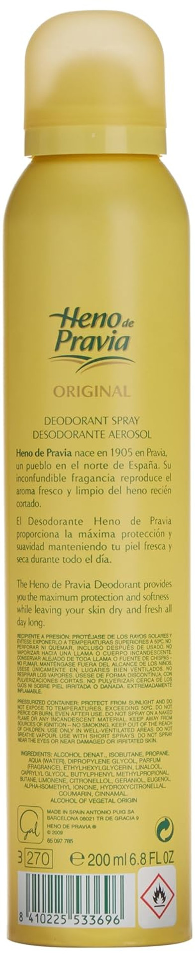 Heno Pravia Original Deodorant Spray 8.4 Oz
