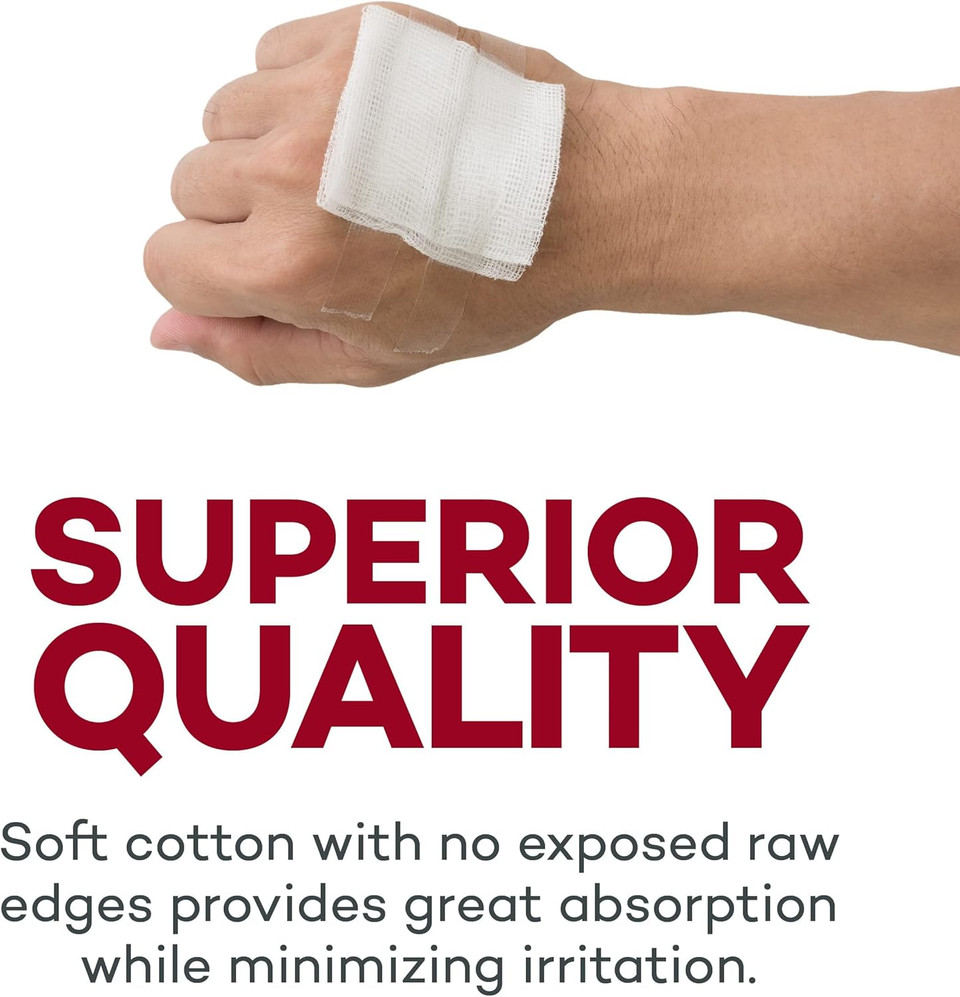 Dealmed 3" X 3" Non-Woven Gauze Sponge - 4-Ply All-Purpose Non-Sterile Gauze Pads, Absorbent Dental Gauze Wound Care Product For First Aid Kit/Medical Facilities, 200 Count (Pack Of 4)