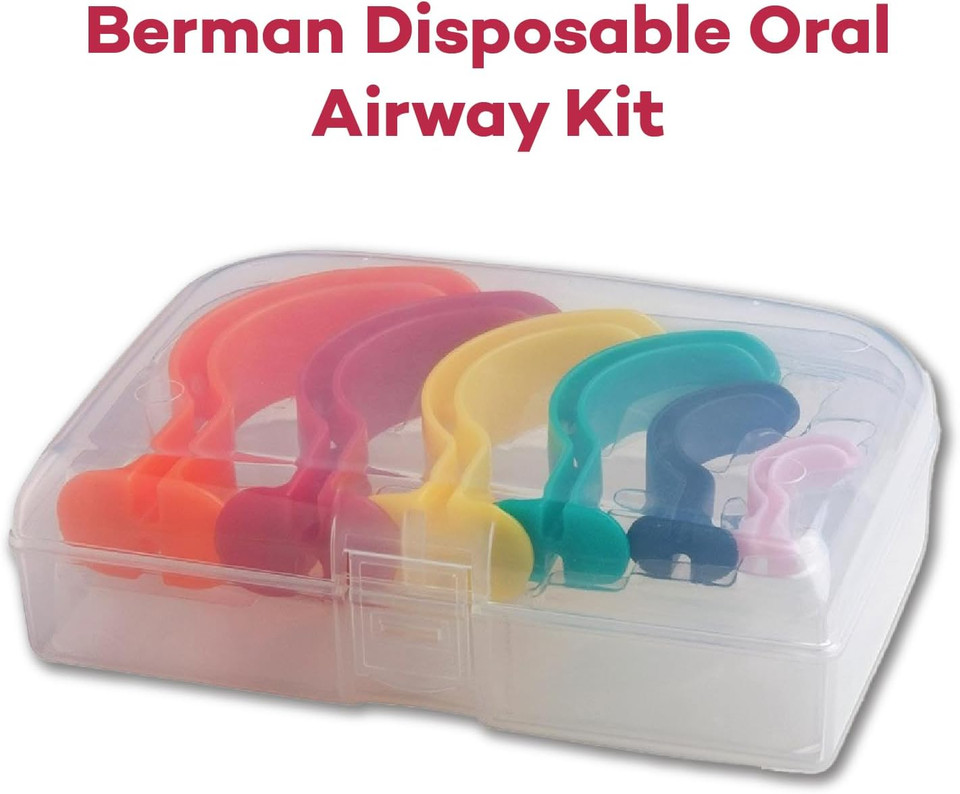 Dealmed Berman Airway Kit  Disposable Oral Airway Kit, 6 Pieces, Ideal For Emt Supplies Kit, First Aid Kit, Medical Supplies Kit