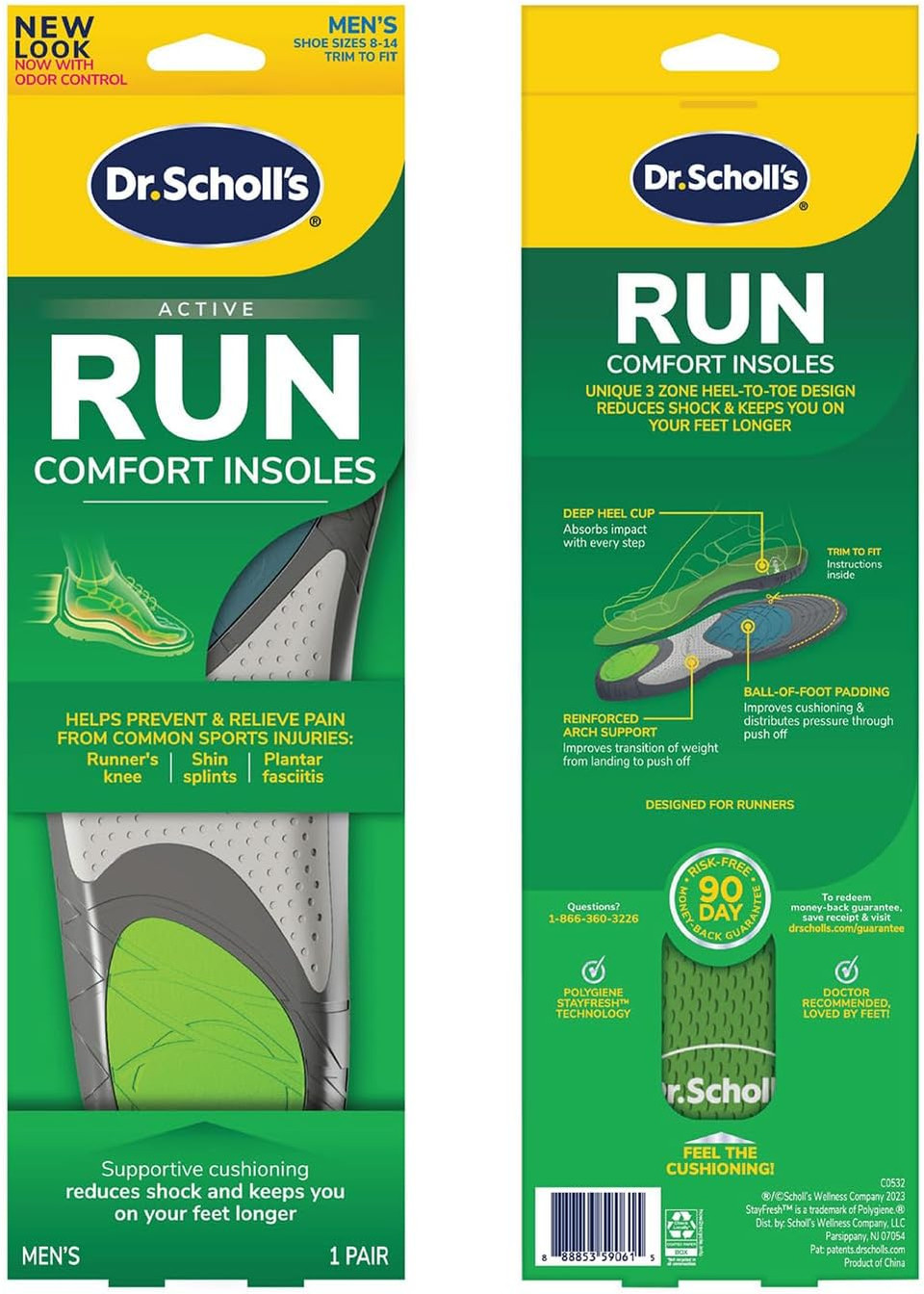 Dr. Scholl'S Run Active Comfort Insoles,Trim To Fit Inserts
