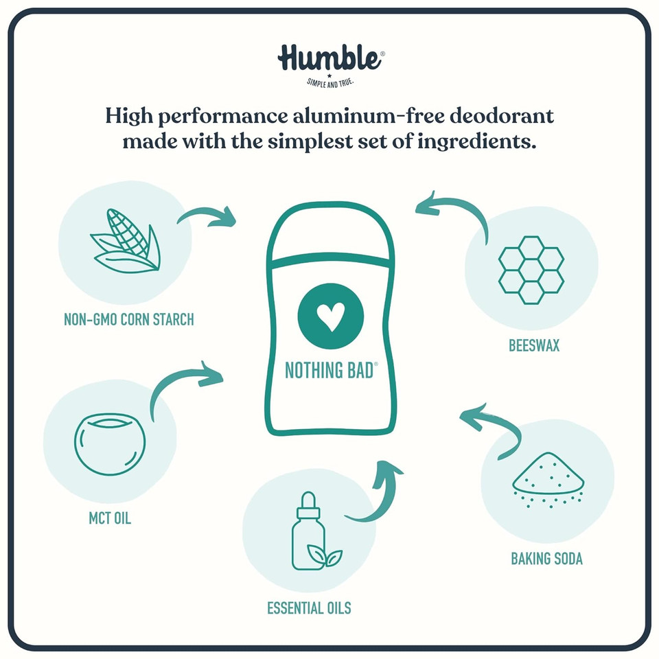 HUMBLE BRANDS Original Formula Aluminum-free Deodorant. Long Lasting Odor Control with Baking Soda and Essential Oils, Assorted, 3-Pack2.50 Ounce (Pack of 3)