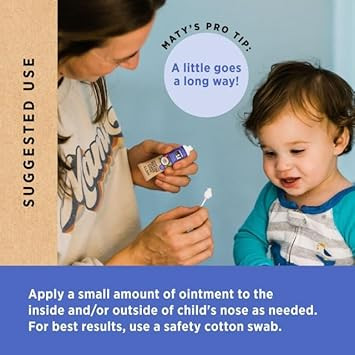 Matys Kids Nasal Ointment, Gentle Moisturizer For Children Ages 2Yrs +, Dry Nose Relief From Nose Bleed, Allergy, Clean Saline Alternative, 0.5Oz Tube