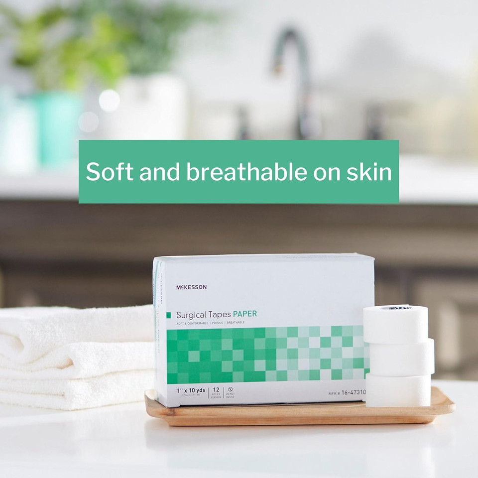 Mckesson Surgical Tape, Non-Sterile, Air Permeable Paper, 1 In X 10 Yd, 144 Count