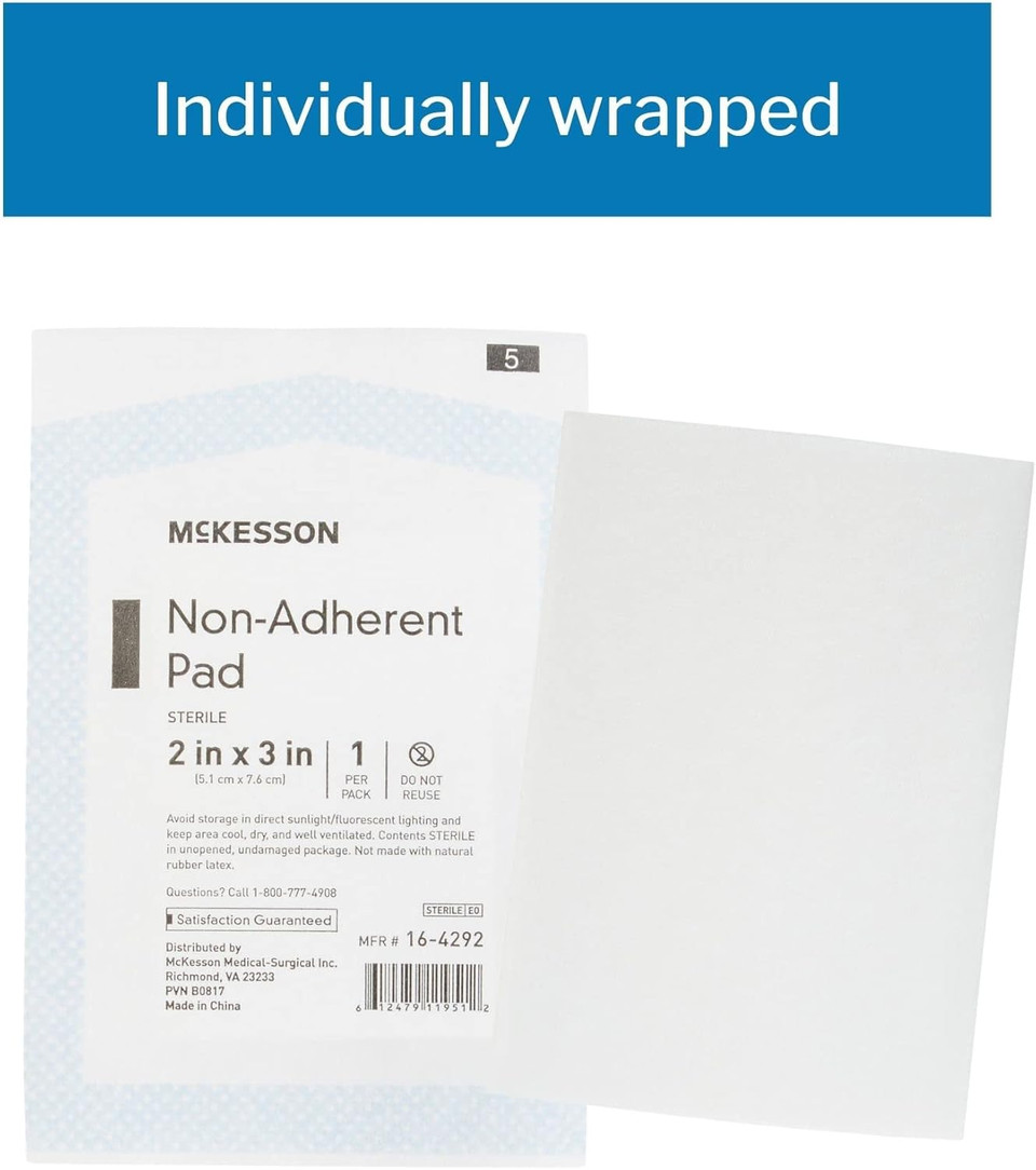Mckesson Non-Adherent Dressing Pads, Sterile, Nylon/Polyester, 2 In X 3 In, 100 Count, 1 Pack