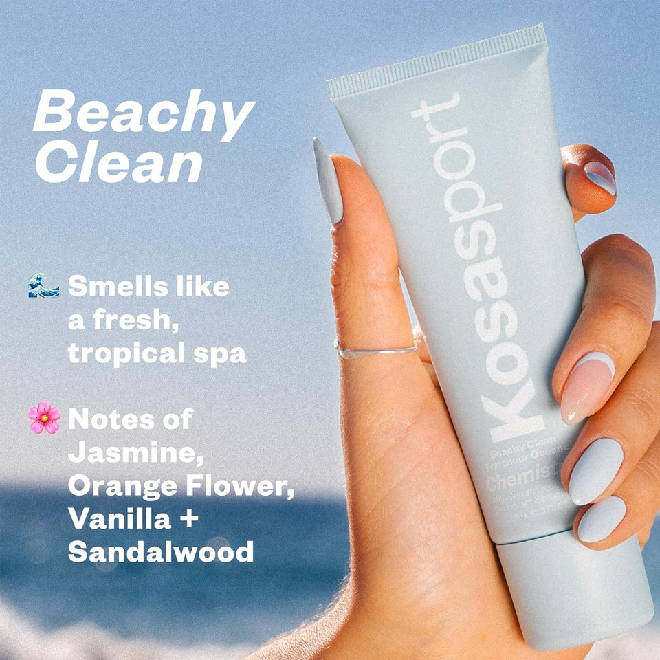 Kosas Chemistry Deodorant: Aluminium- And Baking Soda Free + Bo-Fighting Aha Serum That Exfoliates, Softens, And Nourishes The Skin, (Beachy Clean)