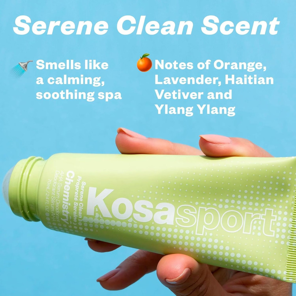 Kosas Chemistry Deodorant: Aluminium- And Baking Soda Free + Bo-Fighting Aha Serum That Exfoliates, Softens, And Nourishes The Skin, (Serene Clean)