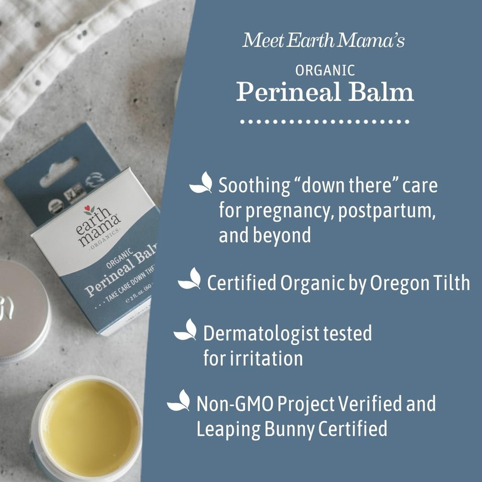 Earth Mama Organic Perineal Balm | Naturally Cooling Herbal Salve For Pregnancy And Postpartum Relief With Witch Hazel & Calendula, Feminine Care Essentials, No Benzocaine Or Butane, 2-Fluid Ounce Earth Mama Organic Perineal Balm | Naturally Cooling Herbal Salve For Pregnancy And Postpartum Relief With Witch Hazel & Calendula, Feminine Care Essentials, No Benzocaine Or Butane, 2-Fluid Ounce