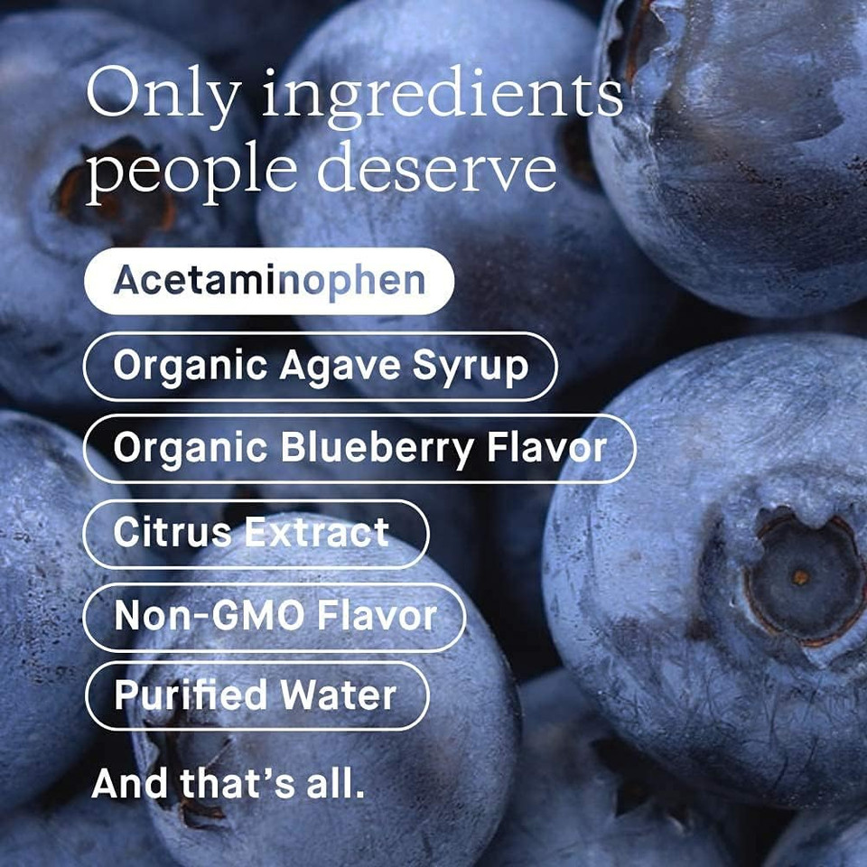Genexa Kids' Acetaminophen Pain & Fever Oral Suspension Medicine - 4Oz - For Children 2 - 11 Years Old, Temporarily Relieves Pain And Fever Symptoms, 160 Mg Per 5 Ml- Organic Blueberry Flavor