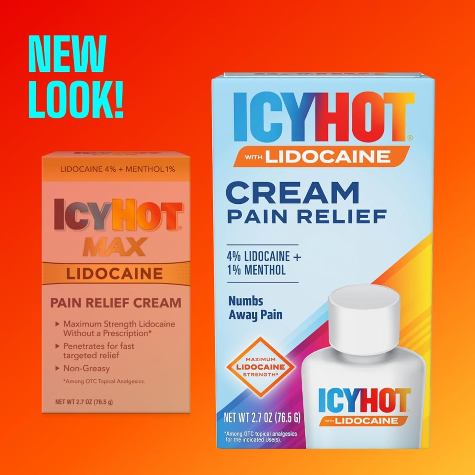 Icy Hot Max Strength Pain Relief Cream With Lidocaine Plus Menthol, 1.75 Ounces