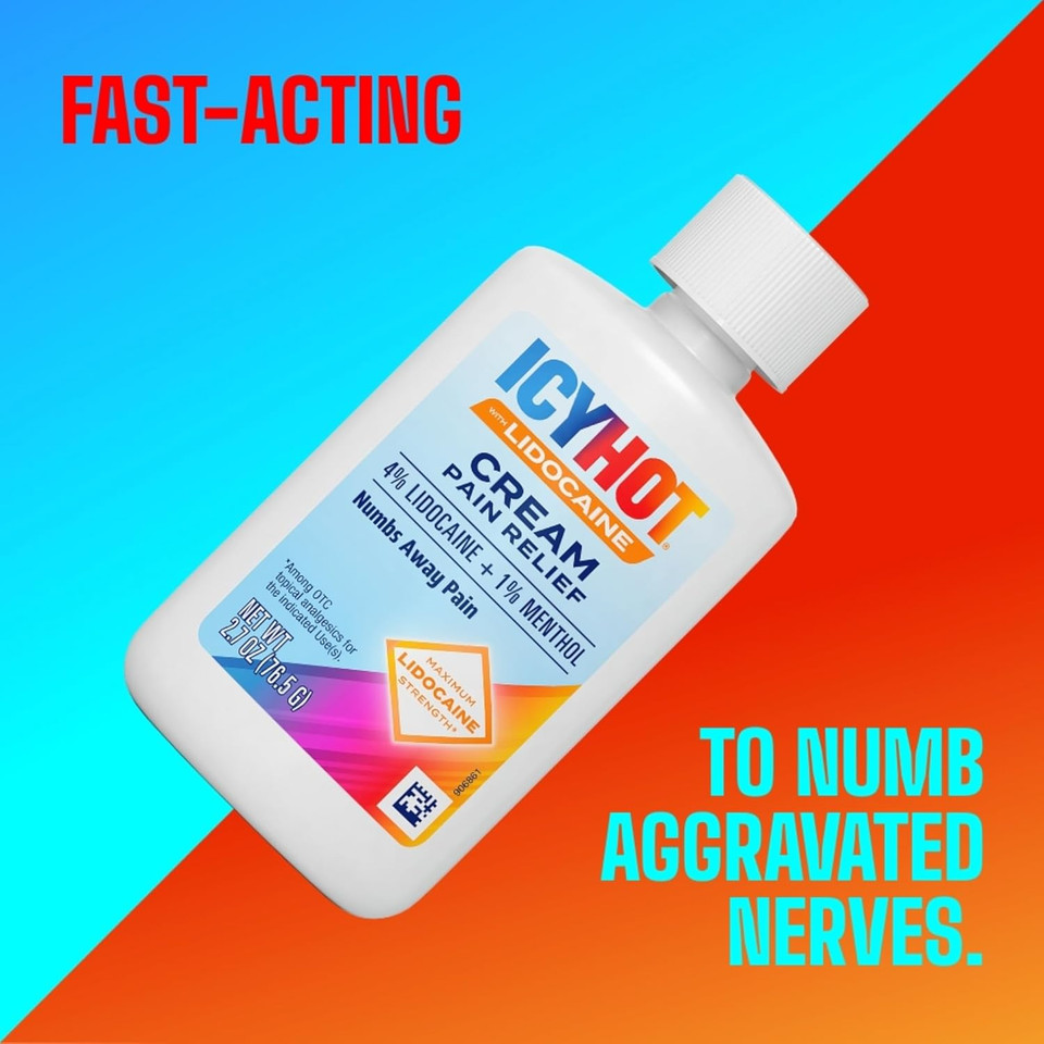 Icy Hot Max Strength Pain Relief Cream With Lidocaine Plus Menthol, 1.75 Ounces