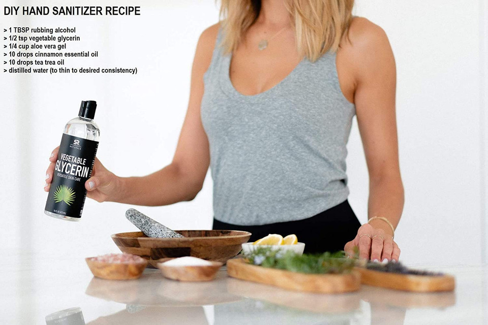 Sports Research Pure Vegetable Glycerin - 16Oz | 100% Non-Gmo Multi-Purpose Oil For Massage, Soap/Hand Sanitizer Making & Other Diy Products | Amazing Benefits For Hair & Skin!