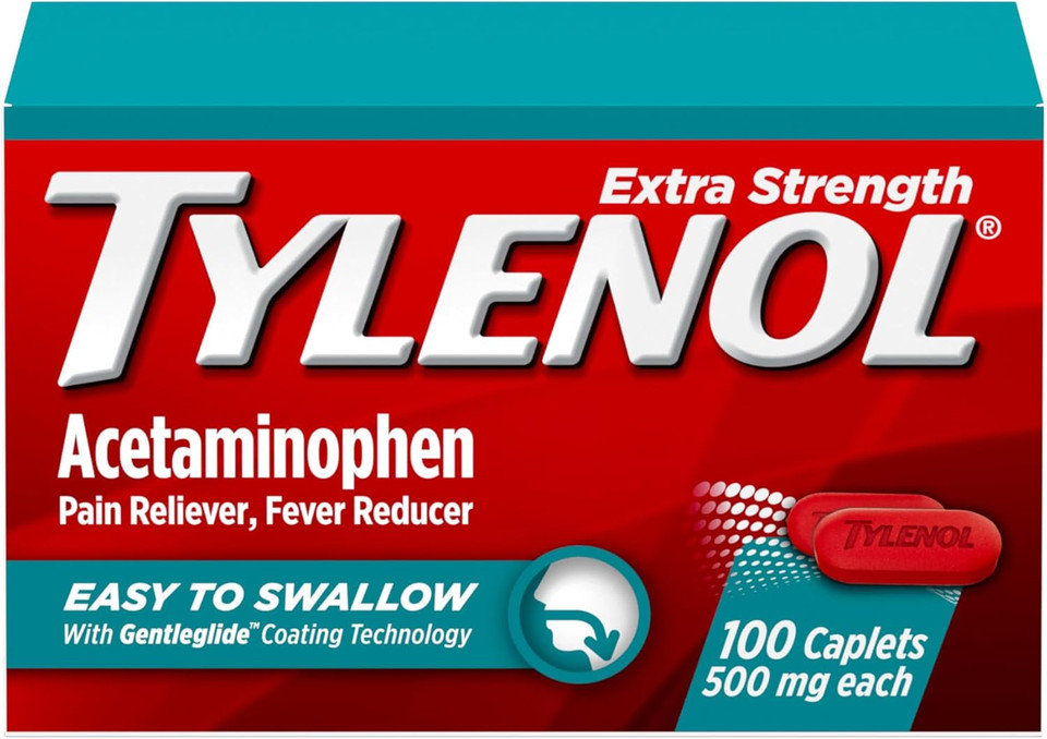 Tylenol Extra Strength Easy To Swallow Acetaminophen, Pain Reliever & Fever Reducer Coated Caplets For Adults With Gentleglide Technology, 500 Mg Extra Strength Acetaminophen, 100 Ct Tylenol Extra Strength Easy To Swallow Acetaminophen, Pain Reliever & Fever Reducer Coated Caplets For Adults With Gentleglide Technology, 500 Mg Extra Strength Acetaminophen, 100 Ct