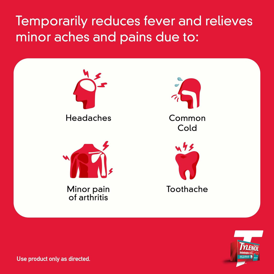 Tylenol Extra Strength Easy To Swallow Acetaminophen, Pain Reliever & Fever Reducer Coated Caplets For Adults With Gentleglide Technology, 500 Mg Extra Strength Acetaminophen, 200 Ct Tylenol Extra Strength Easy To Swallow Acetaminophen, Pain Reliever & Fever Reducer Coated Caplets For Adults With Gentleglide Technology, 500 Mg Extra Strength Acetaminophen, 200 Ct