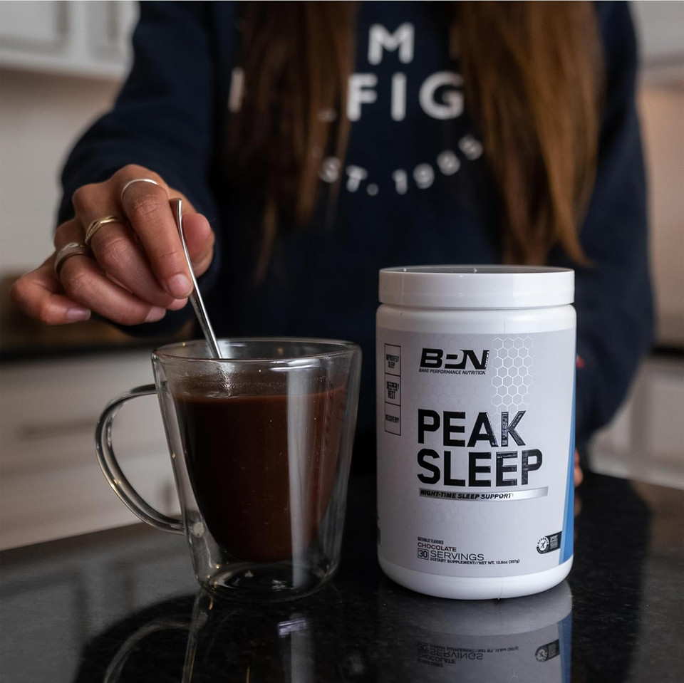 Bare Performance Nutrition Bpn Peak Sleep Night-Time Sleep Support Supplement, Hot Drink Mix Powder, 30 Servings, Orange Dreamsicle