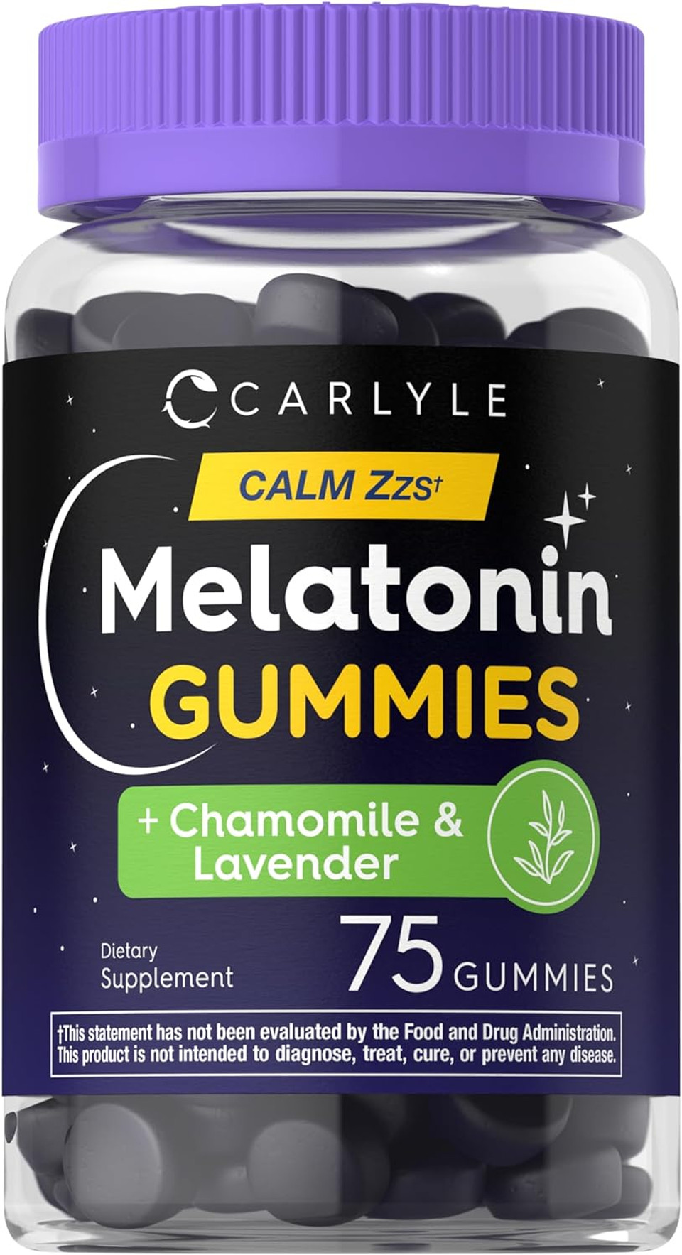 Carlyle Melatonin 3Mg Gummies | 75 Count | With Chamomile And Lavender Extract | Vegan, Non-Gmo, Gluten Free Supplement Carlyle Melatonin 3Mg Gummies | 75 Count | With Chamomile And Lavender Extract | Vegan, Non-Gmo, Gluten Free Supplement