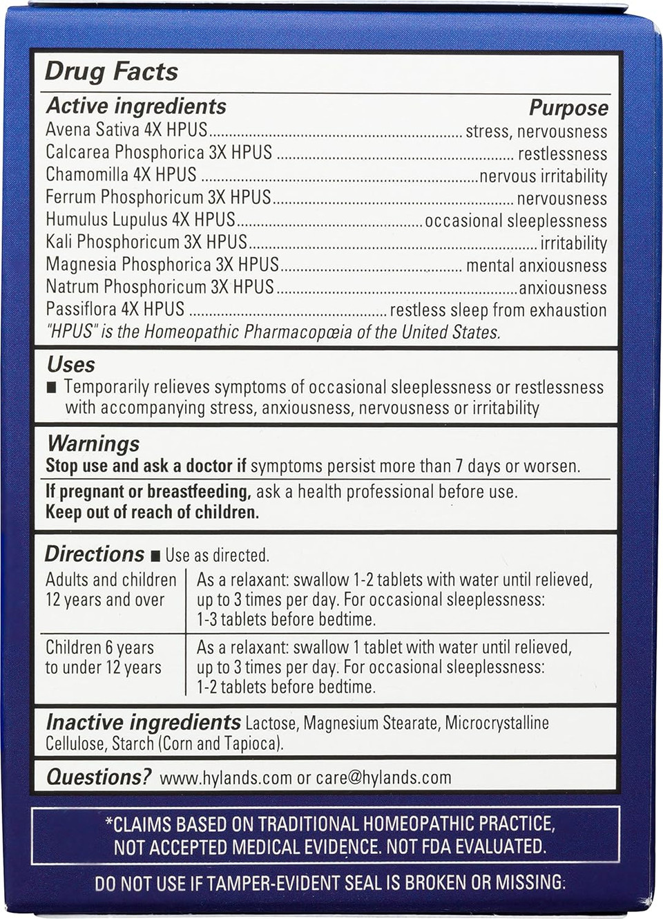 Hyland'S Calms Forte Tablets, Natural Relief Of Nervous Tension And Occasional Sleeplessness, 100 Count