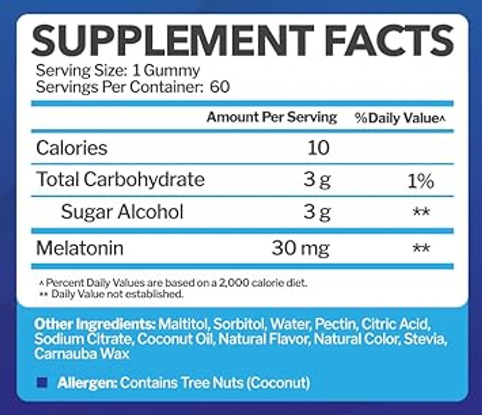 Melatonin 30Mg Gummies For Adults (60 Servings) - Maximum Strength Sleep Aid With 30Mg Of Melatonin Per Gummy - Gluten-Free, Sugar-Free, Non-Gmo, 100% Vegetarian, Strawberry Flavor - 60 Gummies