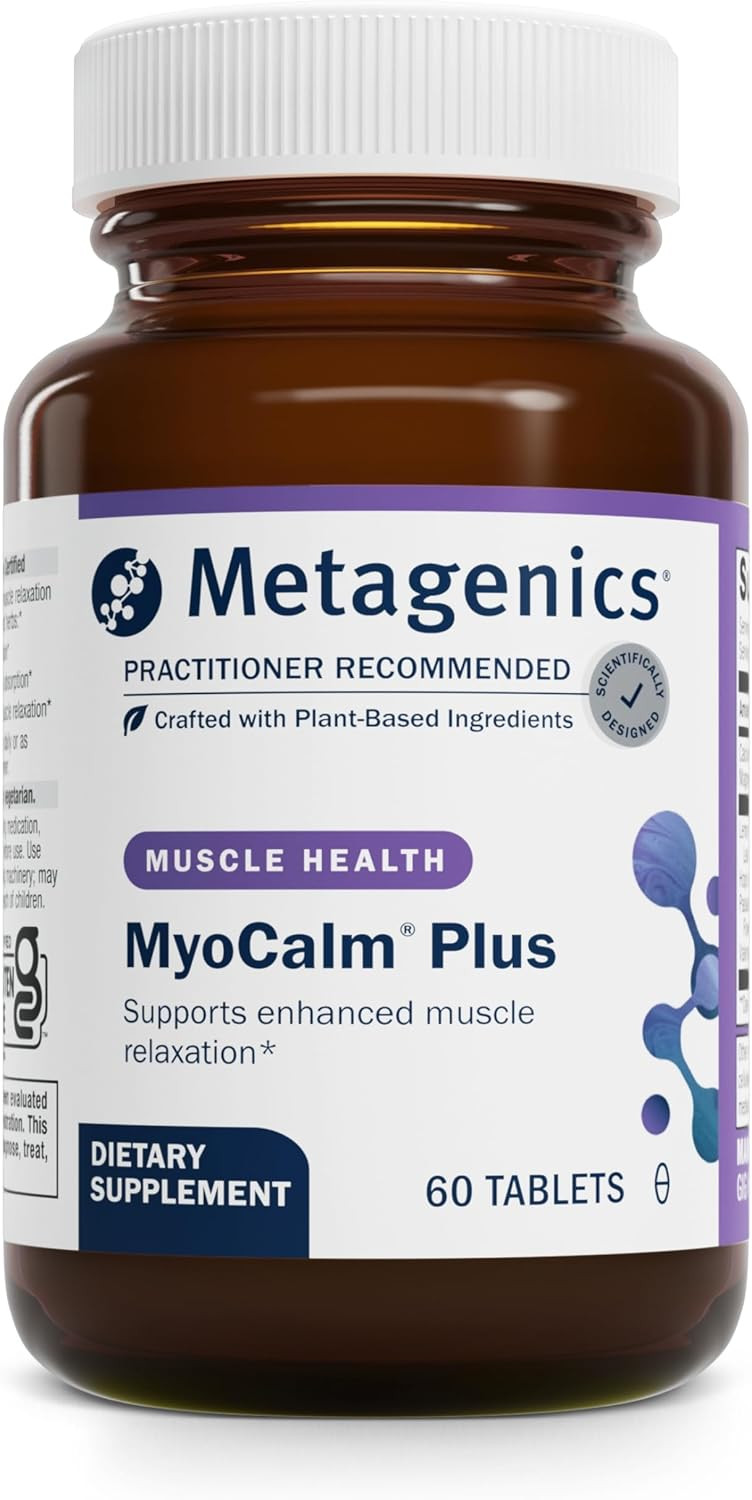 Metagenics Myocalm Plus - With Passionflower, Valerian Root, Magnesium & Calcium - Non-Gmo, Gluten-Free & Vegetarian - 20 Servings - 60 Tablets